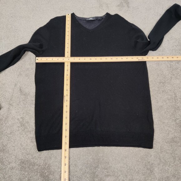 Calvin Klein Men's Sweater Size L Black Merino Wool V Neck Casual Career Outdoor - Picture 4 of 6